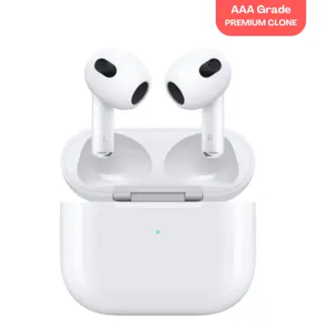 AirPods 3 White Clone with spatial audio and ergonomic fit