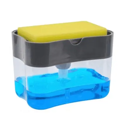 Soap Pump Dispenser with integrated sponge holder and 380ml capacity