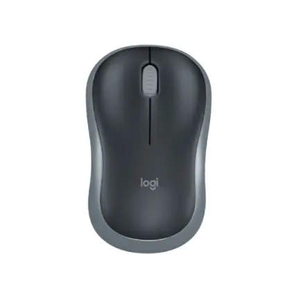 Logitech M186 Wireless Mouse Black with ergonomic design and 12-month battery life
