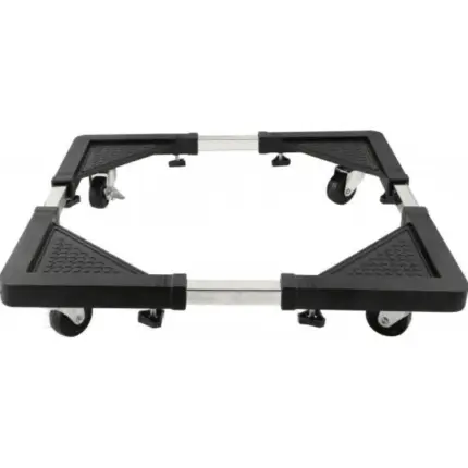 Movable stand for washing machines with caster wheels and locks