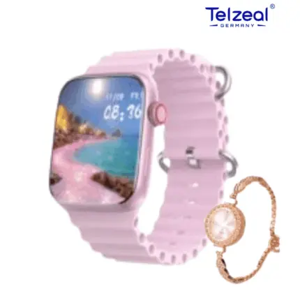 Telzeal TC02 38mm Smartwatch with dual straps and health tracking
