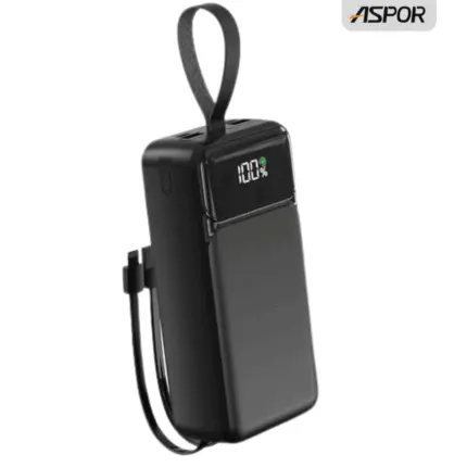 Aspor A317 30000mAh Power Bank with LED display and wired charging