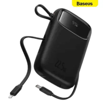 Baseus Qpow2 22.5W 20000mAh Dual-Cable Power Bank with digital display and fast charging