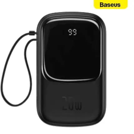 Baseus Qpow Pro 20W 20000mAh Power Bank with built-in iP Lightning cable and digital display