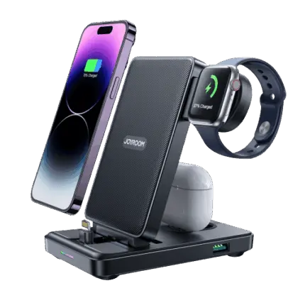 JOYROOM WQS02 4-in-1 Magnetic Charging Station with foldable design and adjustable angles