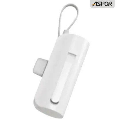 Aspor A332 5000mAh Power Bank with slim design, dual ports, and LED display