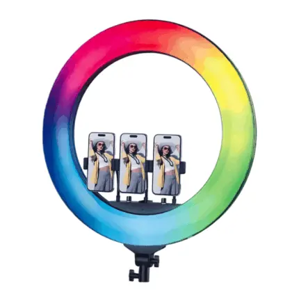 Plokama R56 Pro Soft LED RGB Ring Light with wireless remote and multi-accessory kit