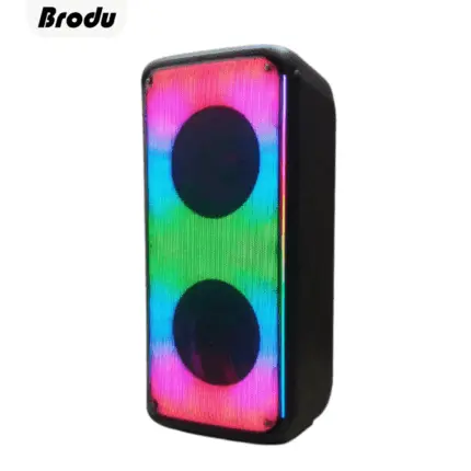 BTS 1908 Karaoke Portable Speaker with Bluetooth, dual mic inputs, and LED lighting