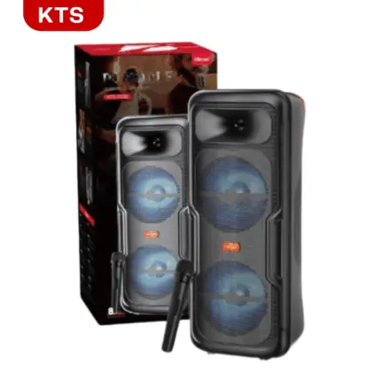 KTS 2036 Karaoke Speaker with Bluetooth, dual mic inputs, and LED lights