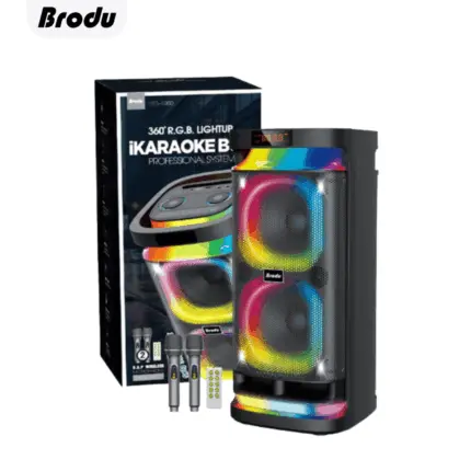 Brodu BTS 1989 Bluetooth Karaoke Speaker with 6.5” woofer and dual microphones