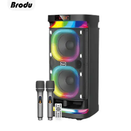 Brodu BTS 1990 Double Speaker with dual 8-inch speakers and Bluetooth connectivity