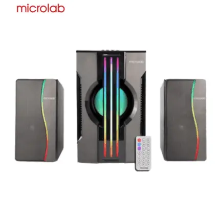 Microlab G200BT Bluetooth subwoofer gaming speaker system with LED lighting and USB/AUX/Bluetooth inputs