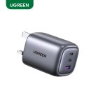 UGREEN Nexode 65W Charger UK (Space Gray)  (USB*1 + Type C*2)