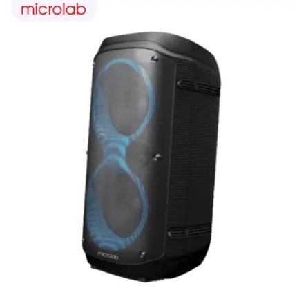 MICROLAB PT600 Bluetooth Party Speaker with LED Lights, Deep Bass, and Portable Design