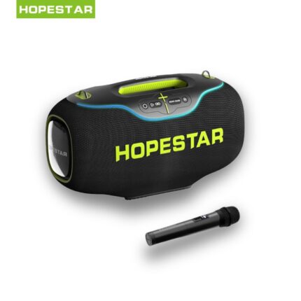 Hopestar A80 350W Portable Speaker with Bluetooth 5.3, RGB lights, waterproof, and wireless mic