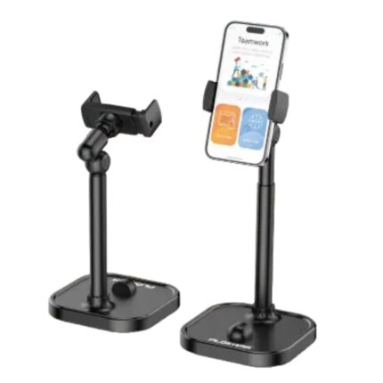 Plokama DT-80 black phone holder with alloy base and adjustable rotation