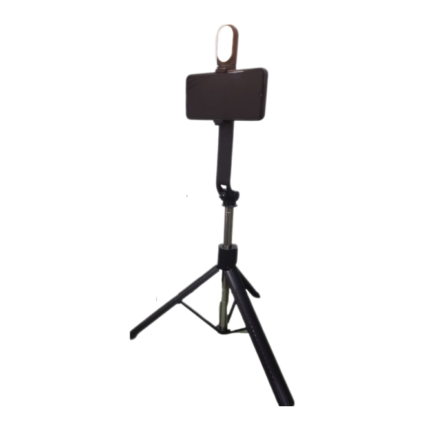 Plokama Live K10 LED Tripod with extendable selfie stick, three-color fill light, Bluetooth remote, and 360° rotation
