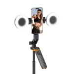 Plokama Live-P10 Pro Selfie Stick Tripod With LED Fill light And Bluetooth Remote