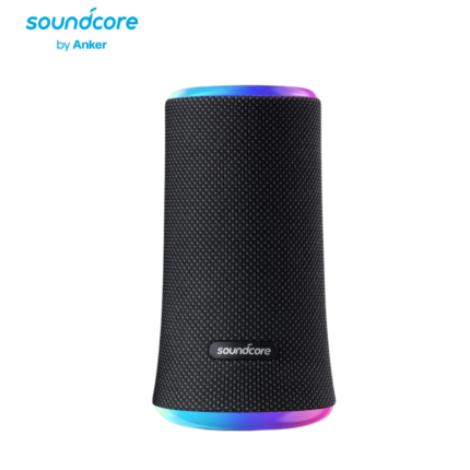 Soundcore Flare 2 Bluetooth speaker with 360° sound, BassUp, and RGB LED lights