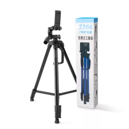 Powerful 3366 Tripod for Mobile and Camera with aluminum body and free mobile holder