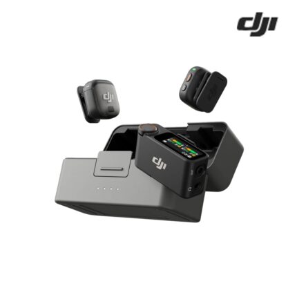 DJI Mic 3 wireless microphone system with 4 transmitters, 8 receivers, and charging case