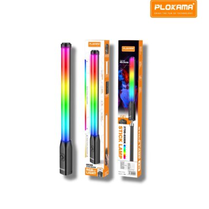 Plokama VL 06 Pro RGB stick lamp light with adjustable color modes and USB-C rechargeable battery