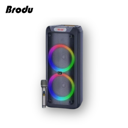 BTS 2175 Bluetooth Karaoke Speaker with LED lights, wireless microphone, and rechargeable battery