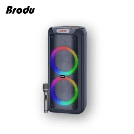 BTS 2175 Bluetooth Karaoke Speaker with LED lights, wireless microphone, and rechargeable battery