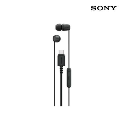 Sony IER‑EX15C Type‑C Earphones with inline mic, USB‑C connector, lightweight design, and 5 mm drivers