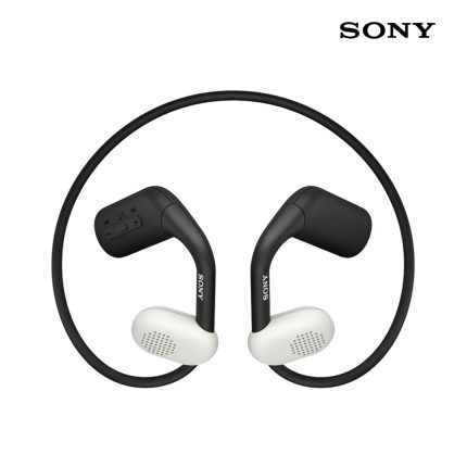 Sony Float Run Open‑Ear Wireless Headphones with neckband, 16 mm drivers, Bluetooth 5.0, and IPX4 splash resistance