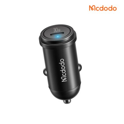 Mcdodo PD30W 1C Fast Car Charger with 30W USB-C, aluminum body, LED indicator