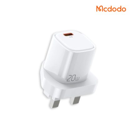 Mcdodo 20W PD Fast Charger (UK) with compact design, USB-C PD port, UK plug