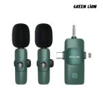 Green Lion 3 IN 1 Microphone Type-C / Lightning / Aux - Green