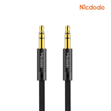 Mcdodo 3.5mm Male-to-Male Audio Cable with gold-plated connectors, aluminum alloy, nylon braided jacket