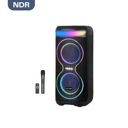 NDR 1806 Karaoke Speaker with dual 6.5 inch woofers, Bluetooth TWS, wireless microphone