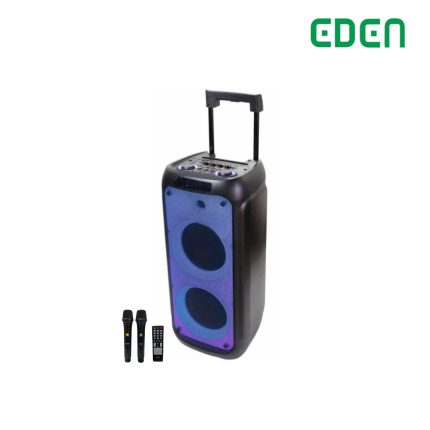Eden ED 1016 Partybox Speaker with 10 inch woofer, dual UHF wireless mics, 7500mAh battery