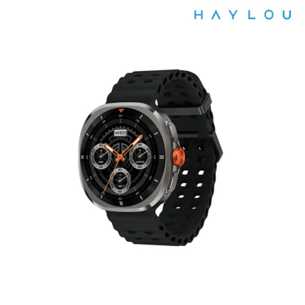 Haylou Vibe Smartwatch with 1.43 inch AMOLED display, dual-core system, Bluetooth calling, and 100+ sports modes.