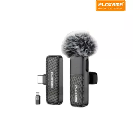 Plokama VM-10 Wireless Lavalier Microphone with 2.4G transmission, 25m range, 8g ultra-light design