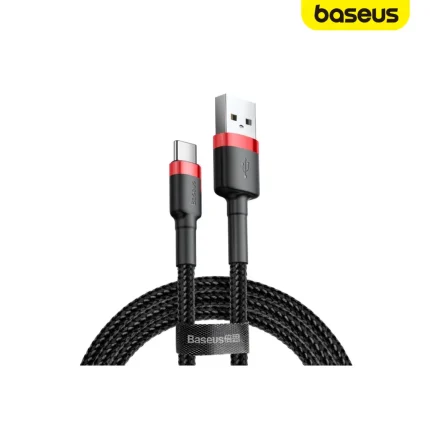 Baseus Cafule USB-A to USB-C 3A fast charging nylon braided cable 0.5m black red