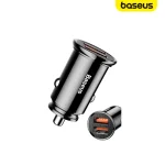 Baseus Circular Plastic A+A 30W Dual QC3.0 Quick Car Charger - Dual USB Fast Charging