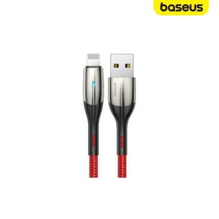 Baseus 1 meter red Horizontal Data Cable USB to Lightning 2.4A fast charge twin pack.