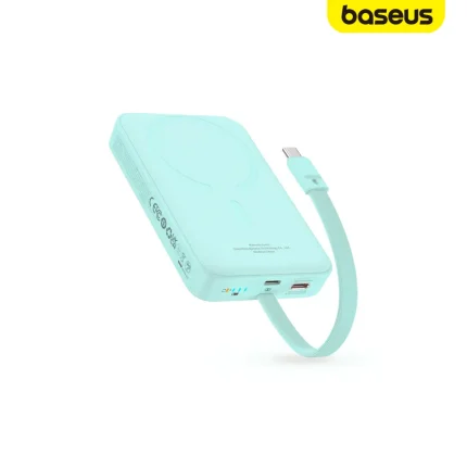 Baseus 10000mAh 30W magnetic power bank with built-in USB-C cable, wireless charging