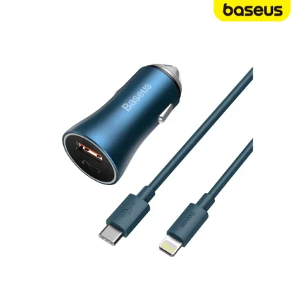 Baseus U+C 40W Golden Contactor Pro Dual Quick Charger Car Charger with USB-A Type-C ports, 40W power, aluminum build
