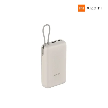 Xiaomi Mi 33W 20000mAh Power Bank with integrated cable, 33W output, and multi-ports
