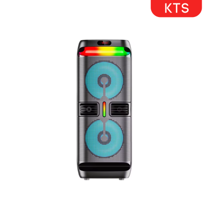 KTS-2213 Karaoke Bluetooth Speaker with 75W RMS output, wireless microphone, and dual drivers