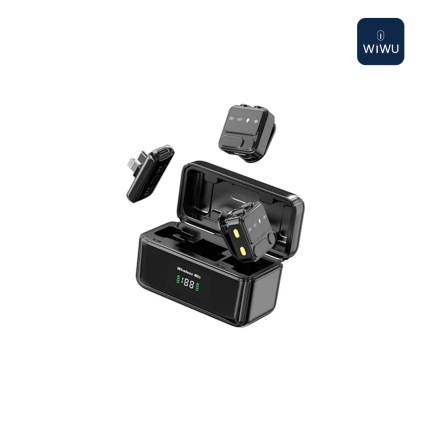 WIWU WI-WM005 Duo Wireless Microphone ANC with 360 degree clear sound, ANC noise cancellation, and dual Type-C Lightning support