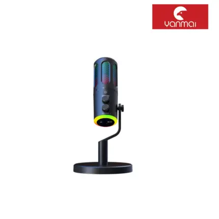 YANMAI SU-8 USB Desktop Microphone with RGB lighting, noise reduction, and Type-C connectivity