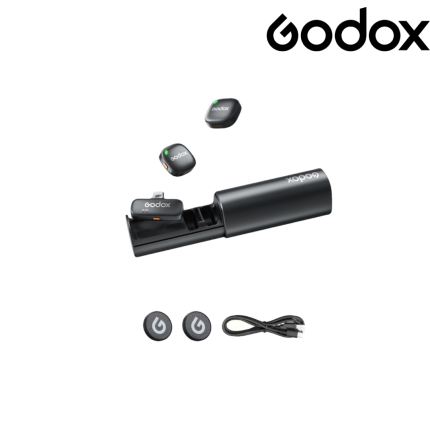 Godox C01 wireless microphone system with dual transmitters and USB-C receiver