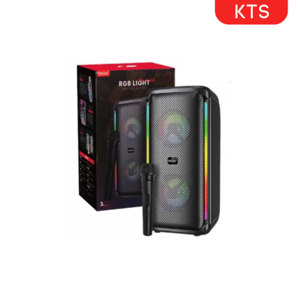 KTS 1976 Karaoke Speaker with Bluetooth, wireless microphone, LED lights, and portable design