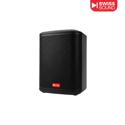 Swiss Sound SS-804 High Power Professional Party Speaker with 150W output, dual UHF microphones, and 8-inch woofer